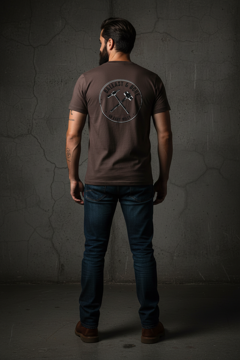 Dark Brown Tee Back Mockup