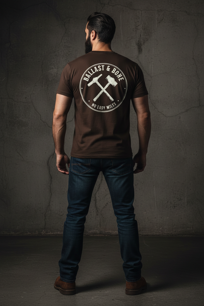 Dark Brown Tee Back Mockup