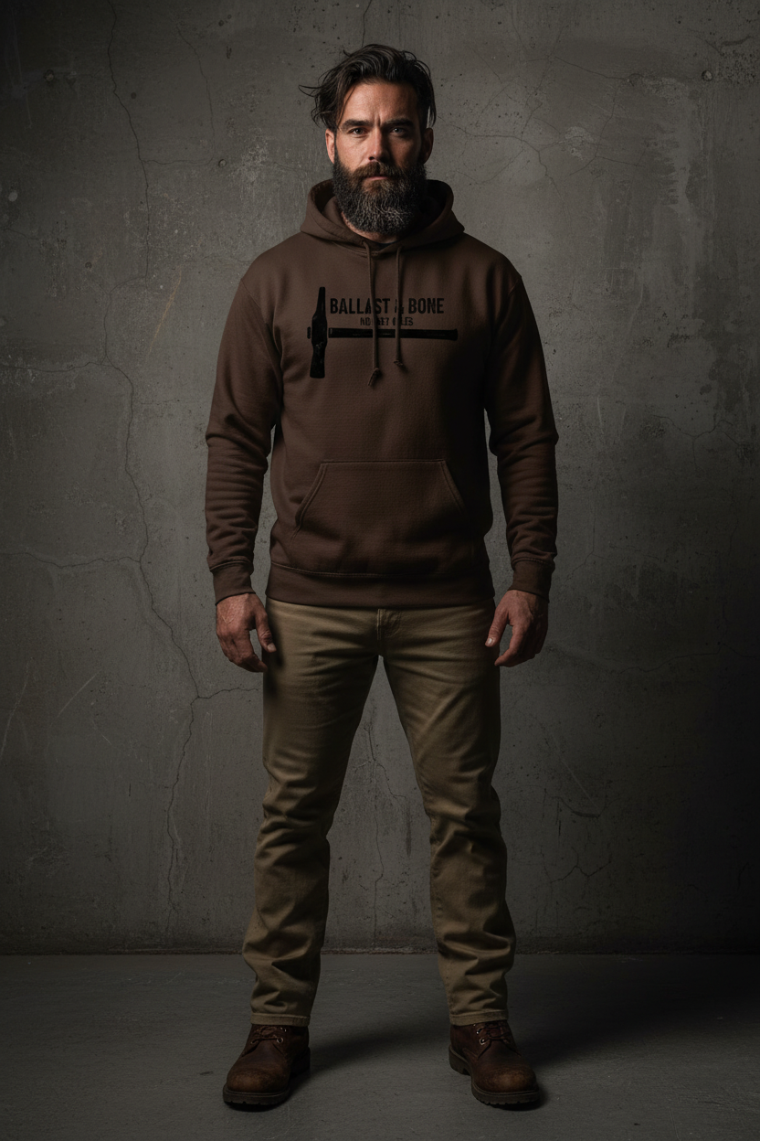 Dark Chocolate Brown Hoodie Front Mockup