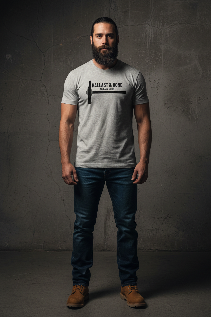 Heather dust t-shirt front with hammer design