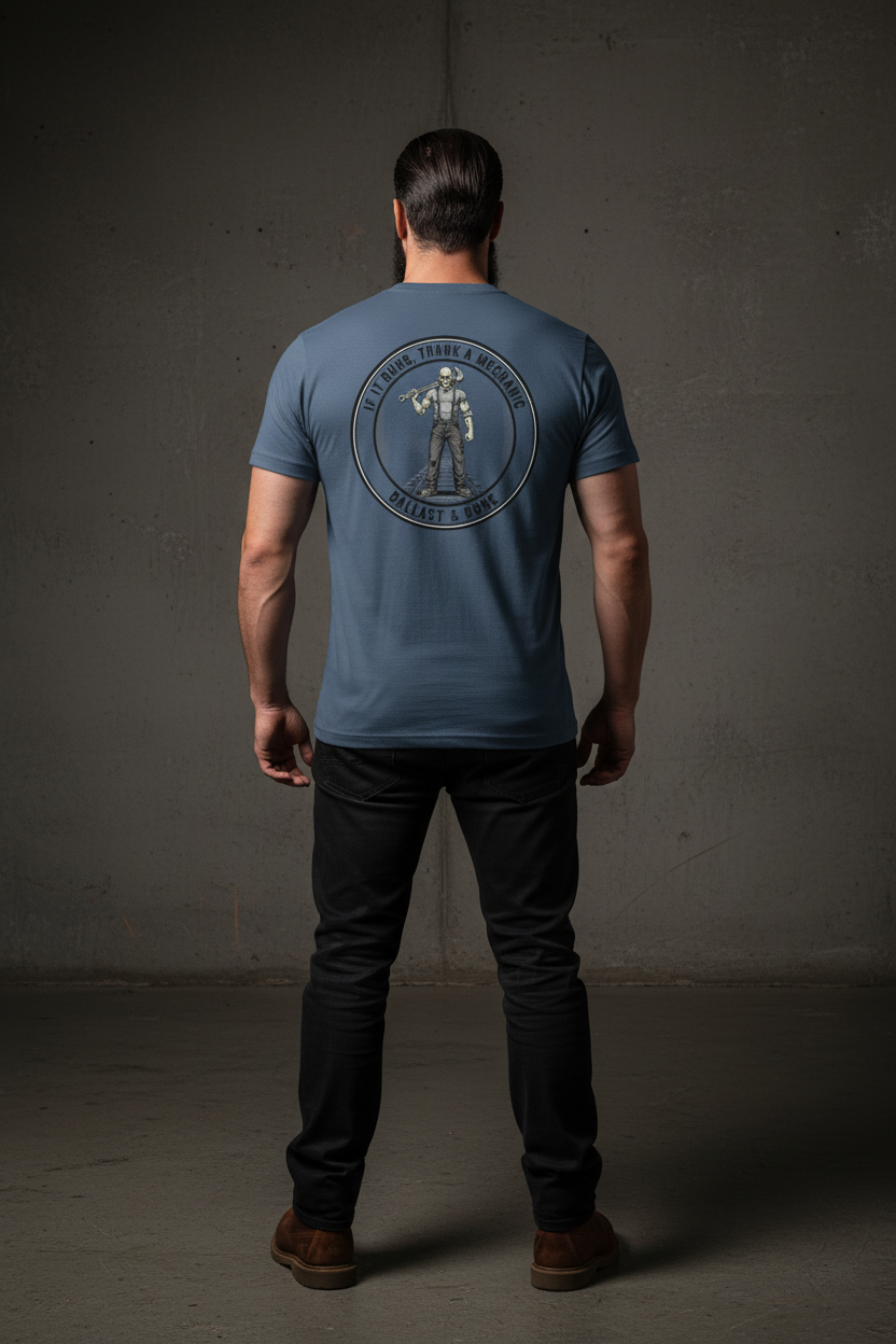 If It Runs Tee - Steel Blue Back