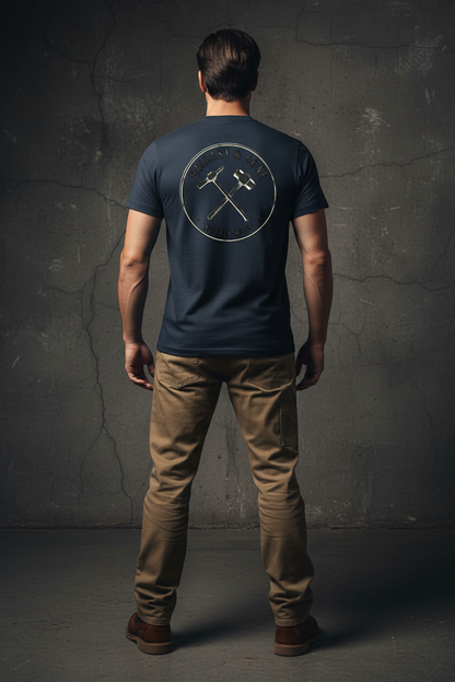 Indigo Blue Tee Back Mockup