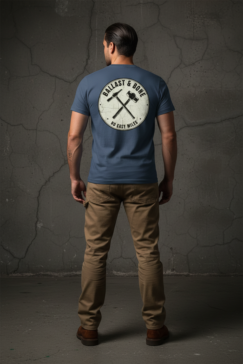 Indigo Blue Tee Back Mockup