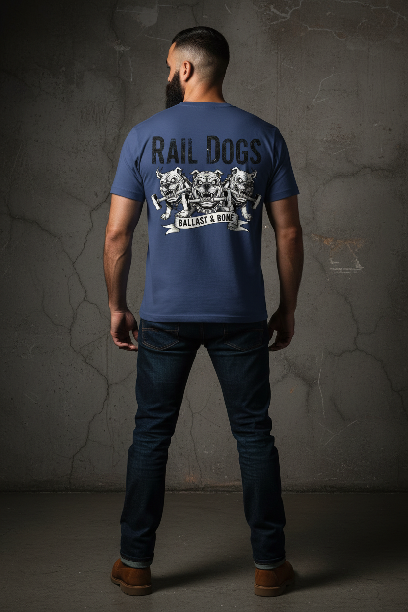 Indigo Blue Tee Back Mockup