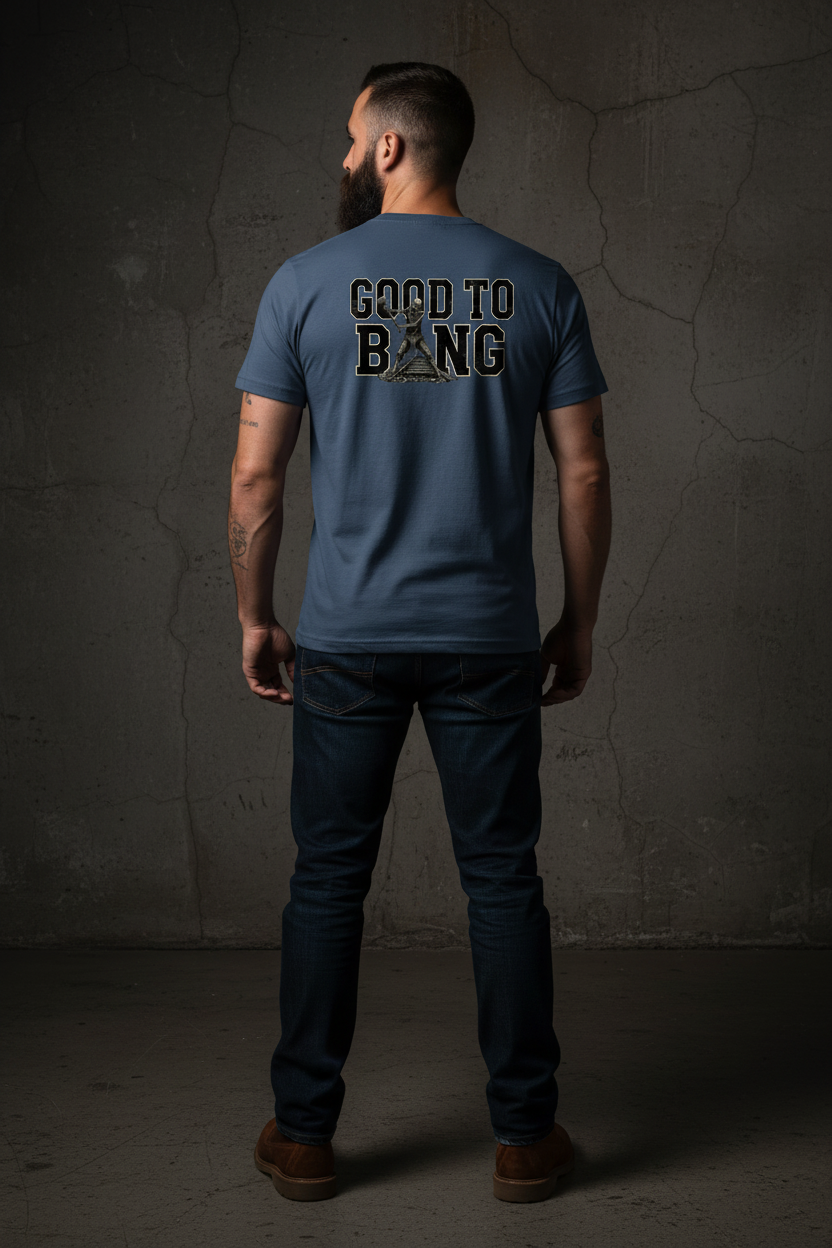 Indigo Blue Tee Back Mockup