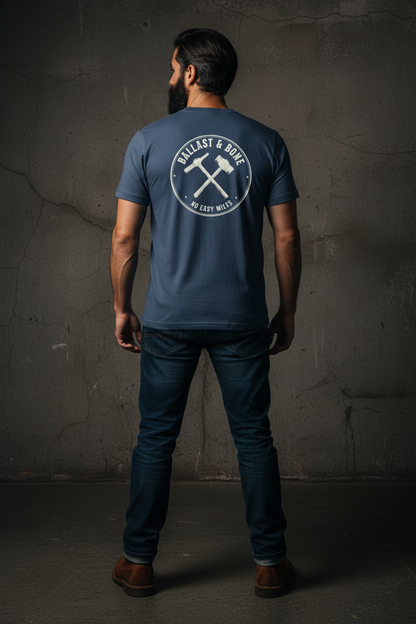 Indigo Blue Tee Back Mockup
