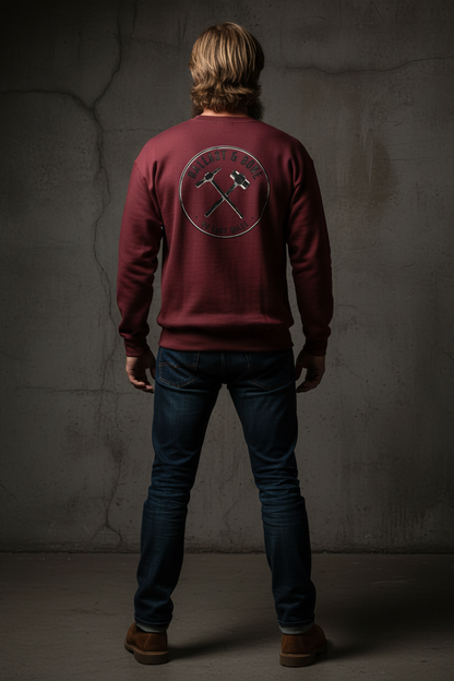 Maroon Crewneck Back Mockup