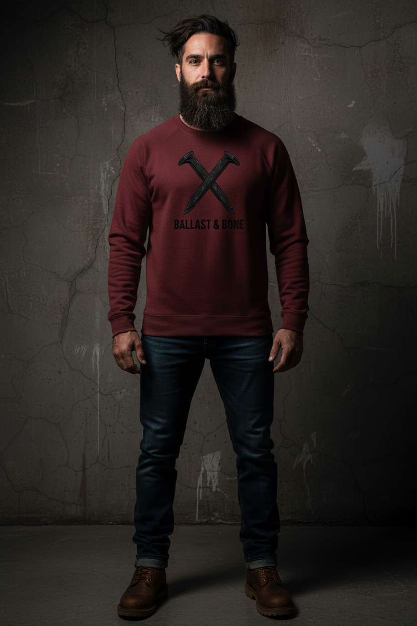 Maroon Crewneck Front Mockup