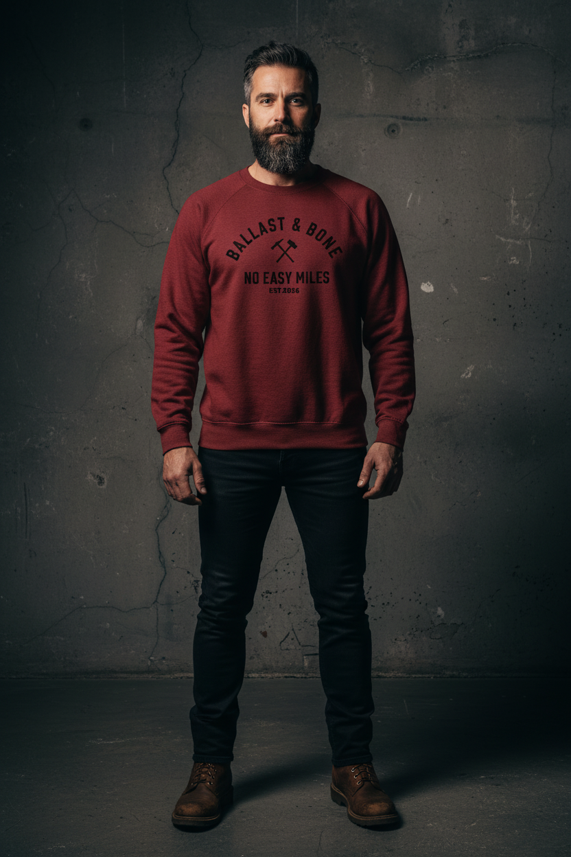 Maroon Crewneck Front Mockup