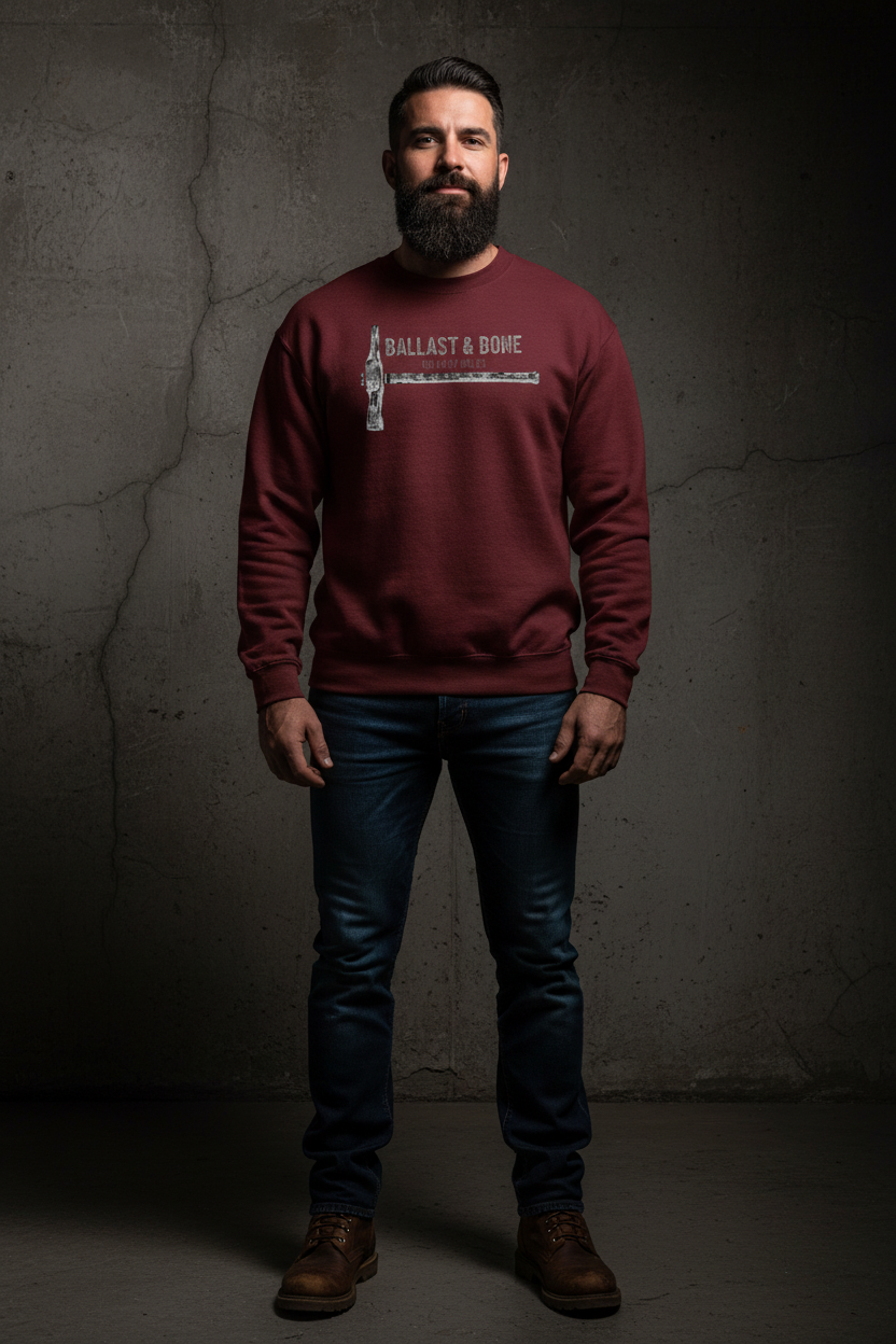 Maroon Crewneck Front Mockup