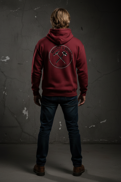 Maroon Hoodie Back Mockup