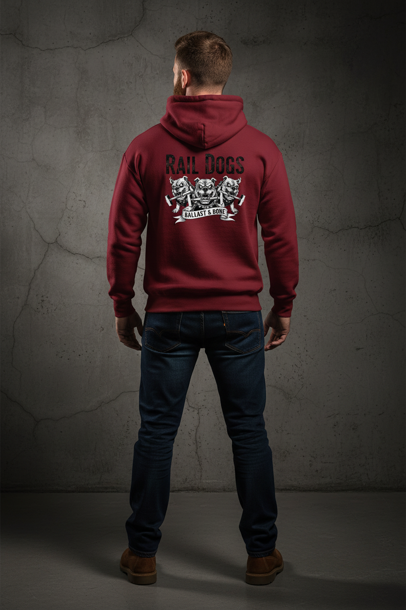 Maroon Hoodie Back Mockup
