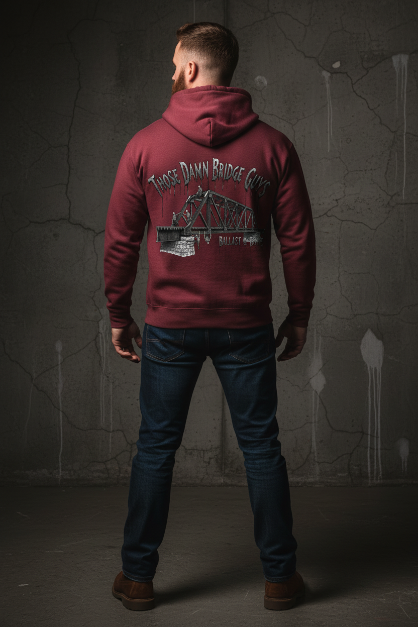 Maroon Hoodie Back Mockup