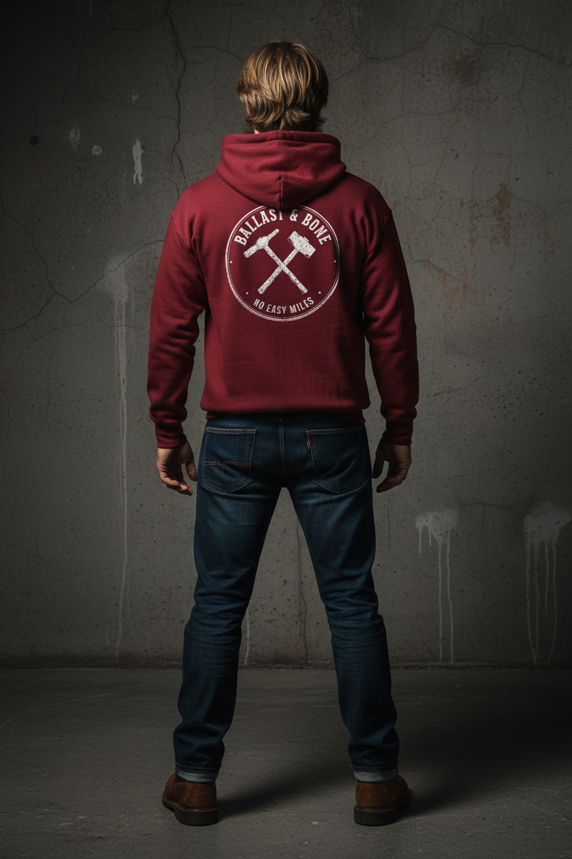 Maroon Hoodie Back Mockup