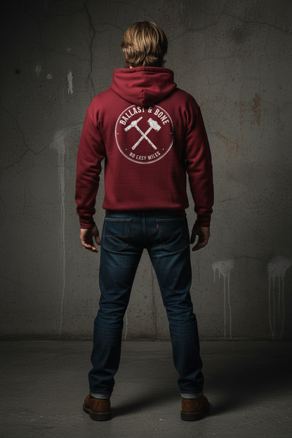 Maroon Hoodie Back Mockup