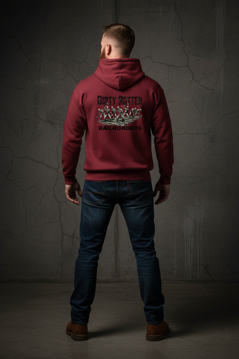 Maroon Hoodie Back Mockup