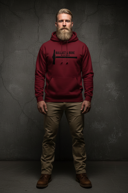Maroon Hoodie Front Mockup - Blonde Model