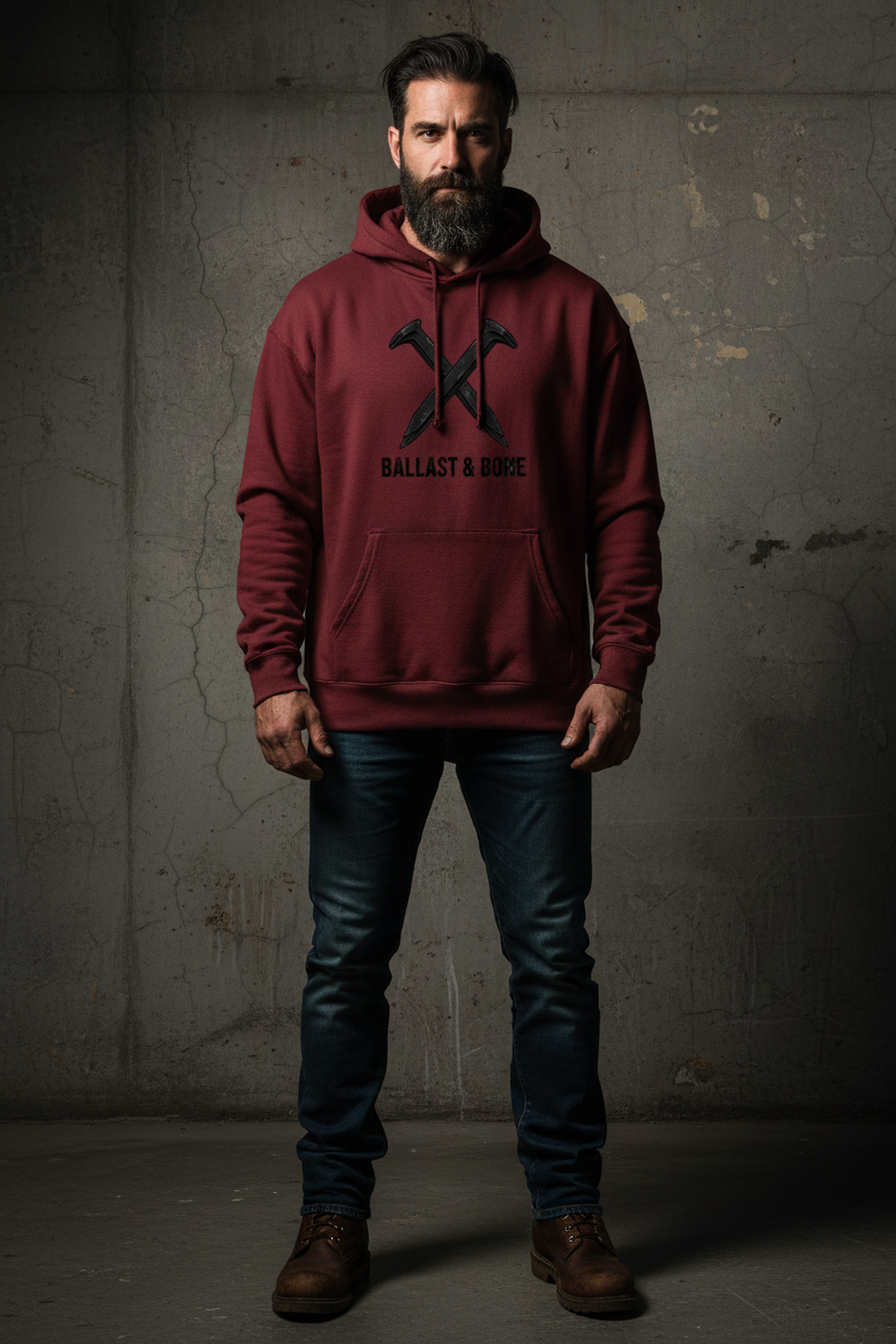 Maroon Hoodie Front Mockup