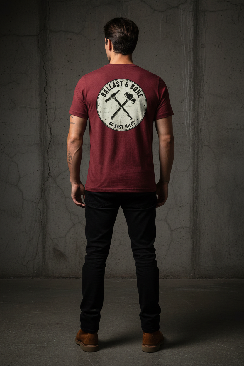 Maroon Tee Back Mockup