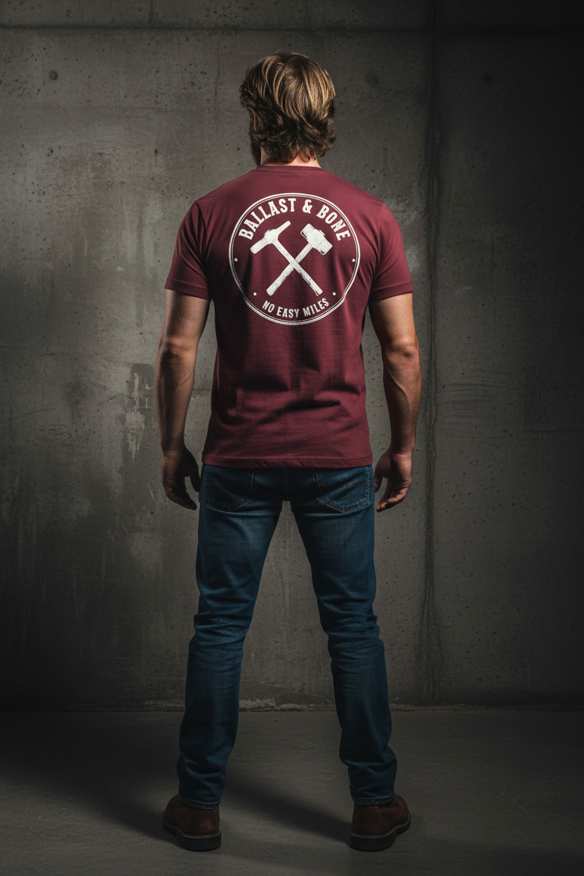 Maroon Tee Back Mockup