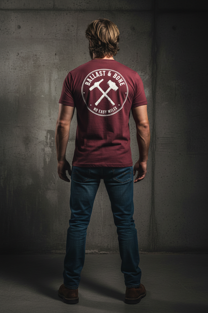 Maroon Tee Back Mockup