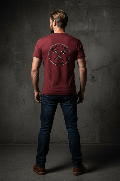 Maroon Tee Back Mockup