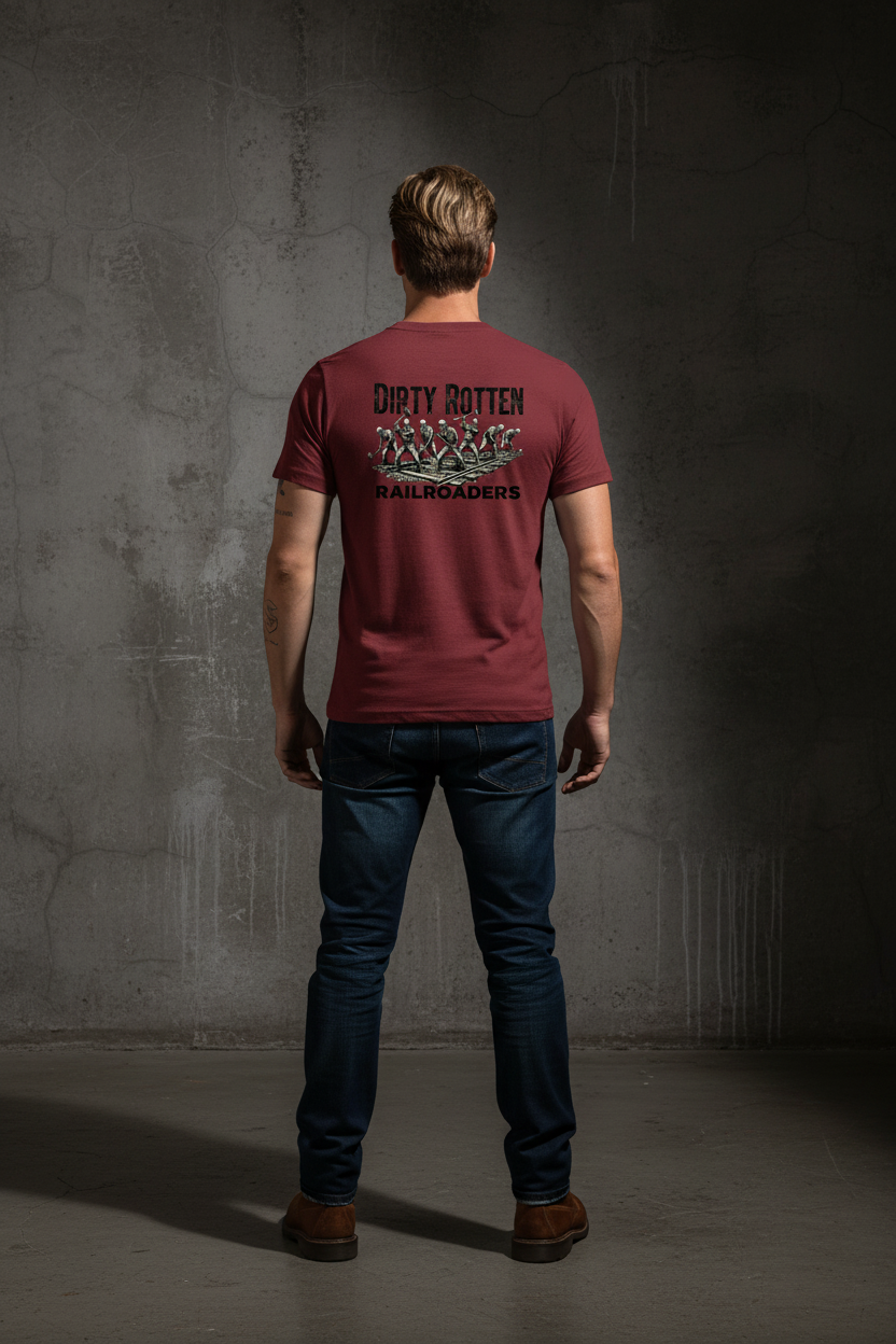 Maroon Tee Back Mockup
