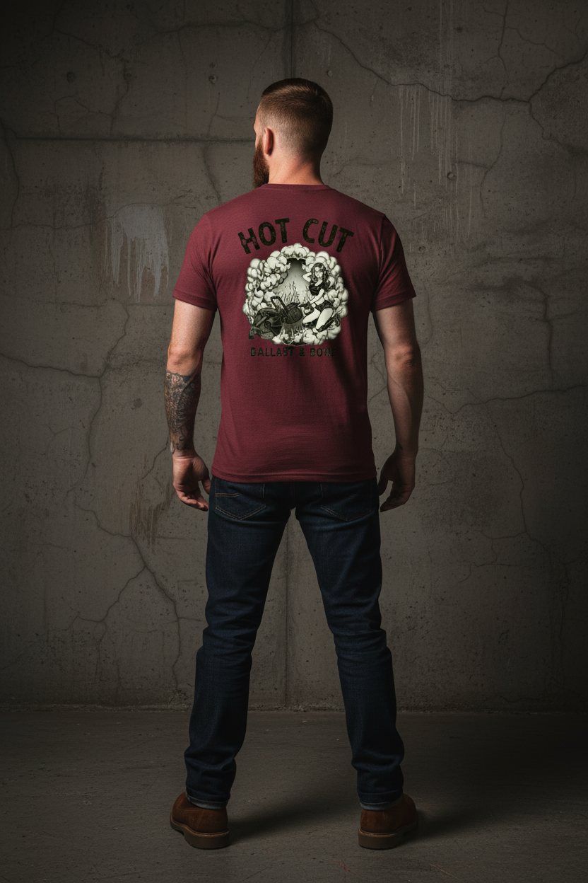 Maroon Tee Back Mockup