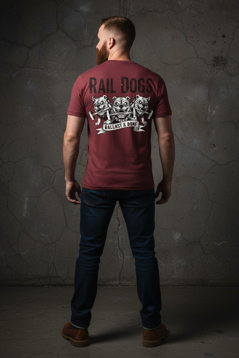 Maroon Tee Back Mockup