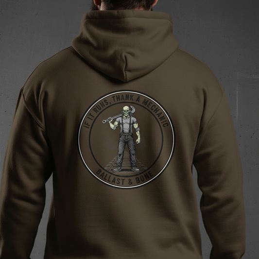 Mechanic Hoodie - Dark Brown Zoomed