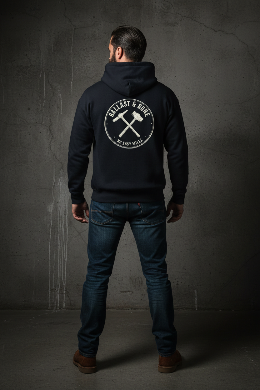Navy Hoodie Back Mockup