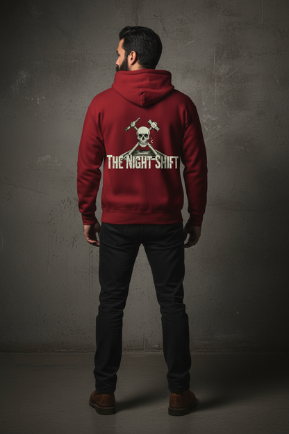 Night Shift Hoodie - Cardinal Red Back