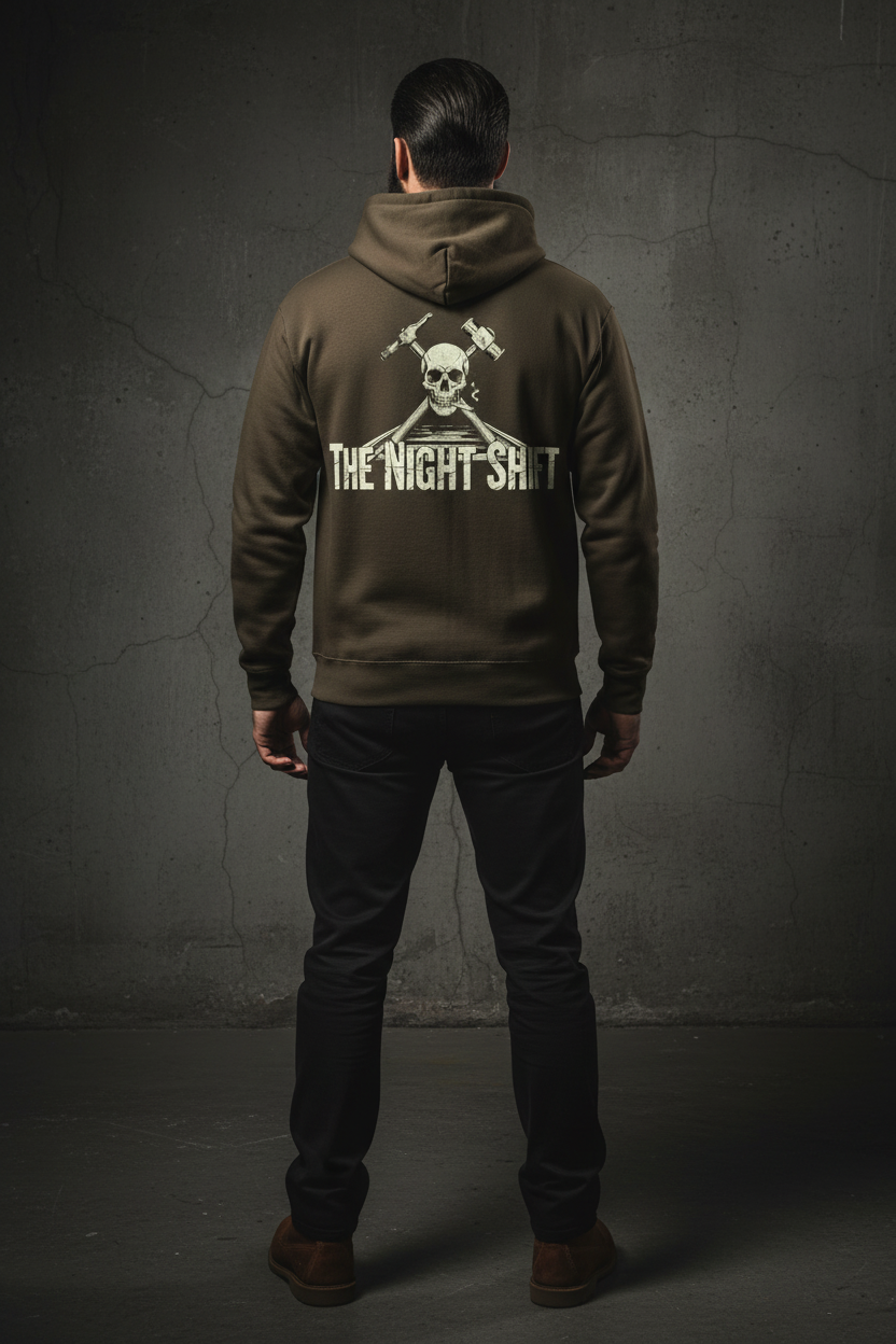 Night Shift Hoodie - Dark Brown Back