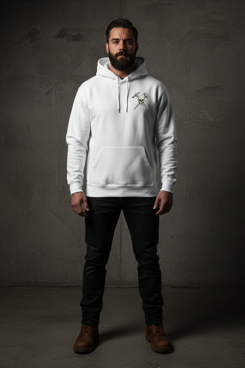 Night Shift Hoodie - White Front Chest Badge