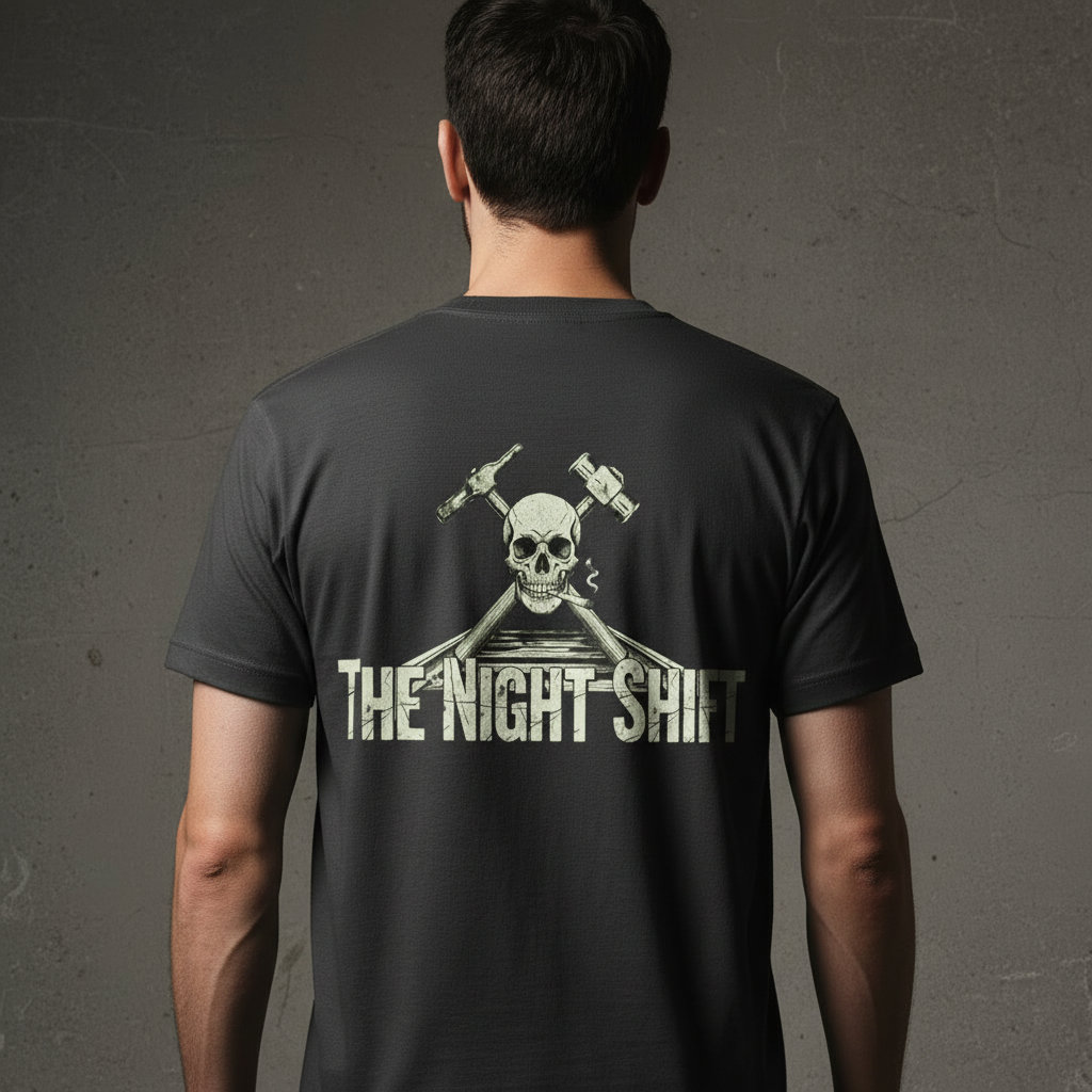 Night Shift Tee - Charcoal Zoomed