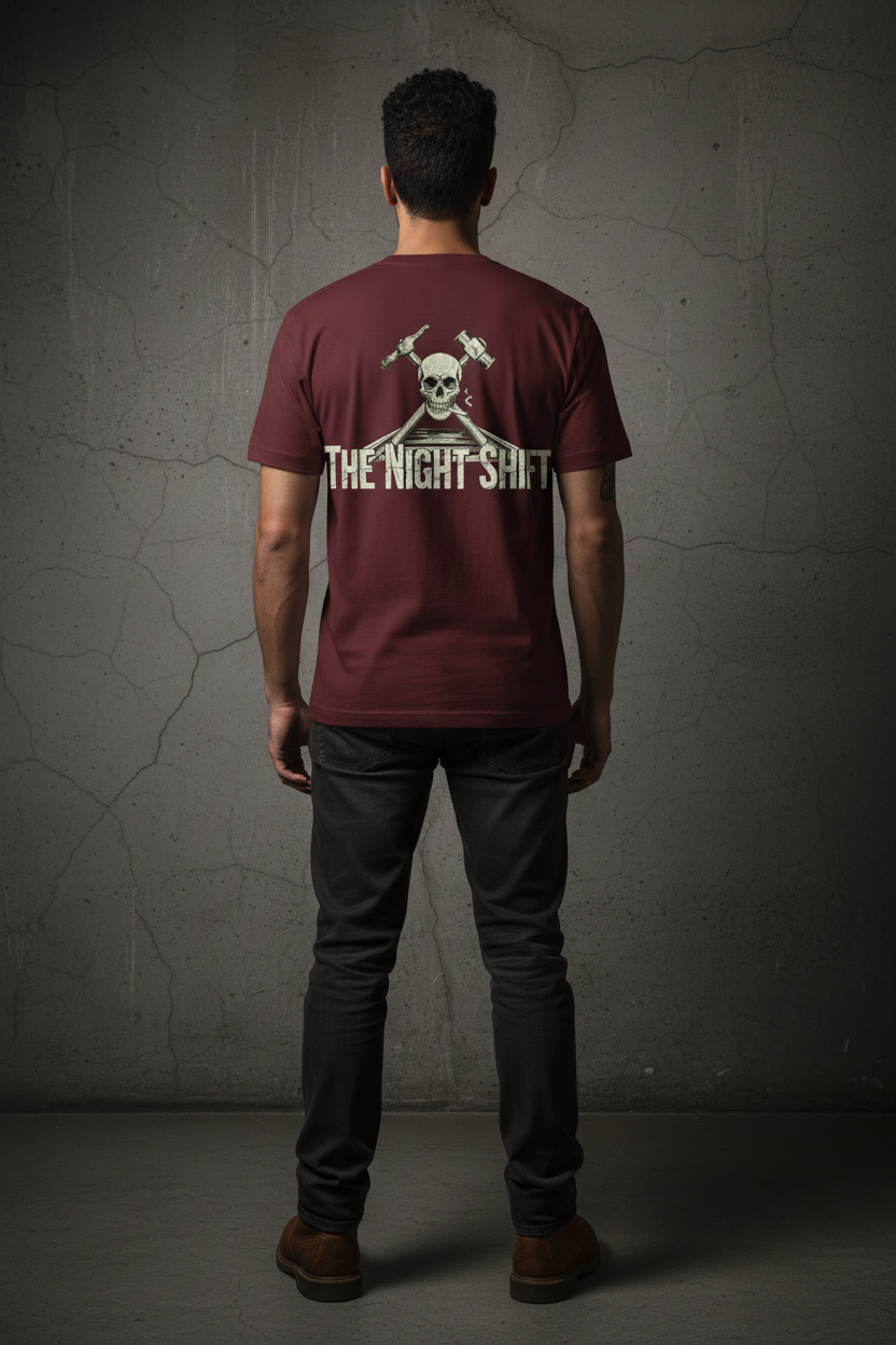 Night Shift Tee - Maroon