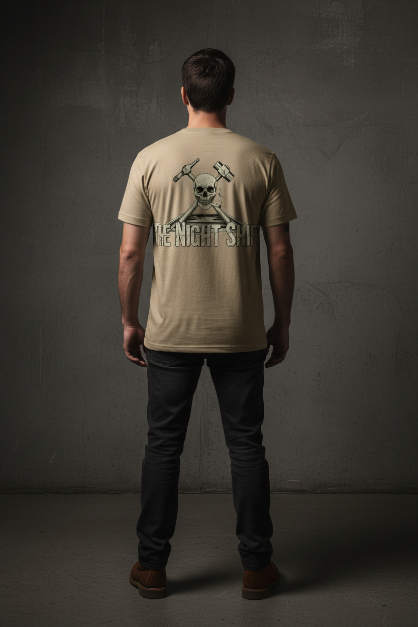 Night Shift Tee - Tan Pebble