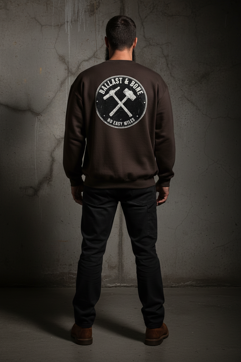 Oversized Crewneck Back - Dark Brown