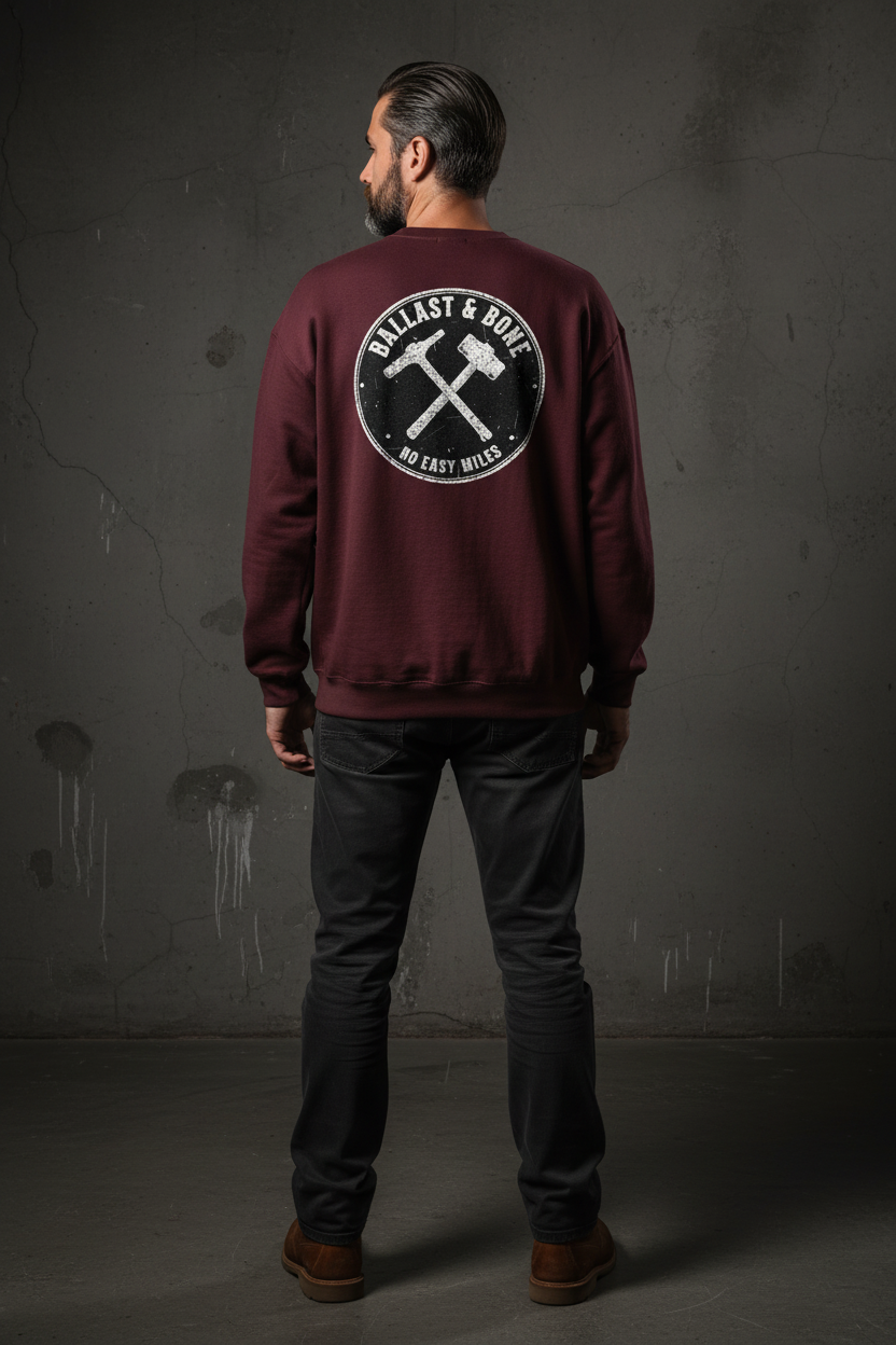 Oversized Crewneck Back - Garnet