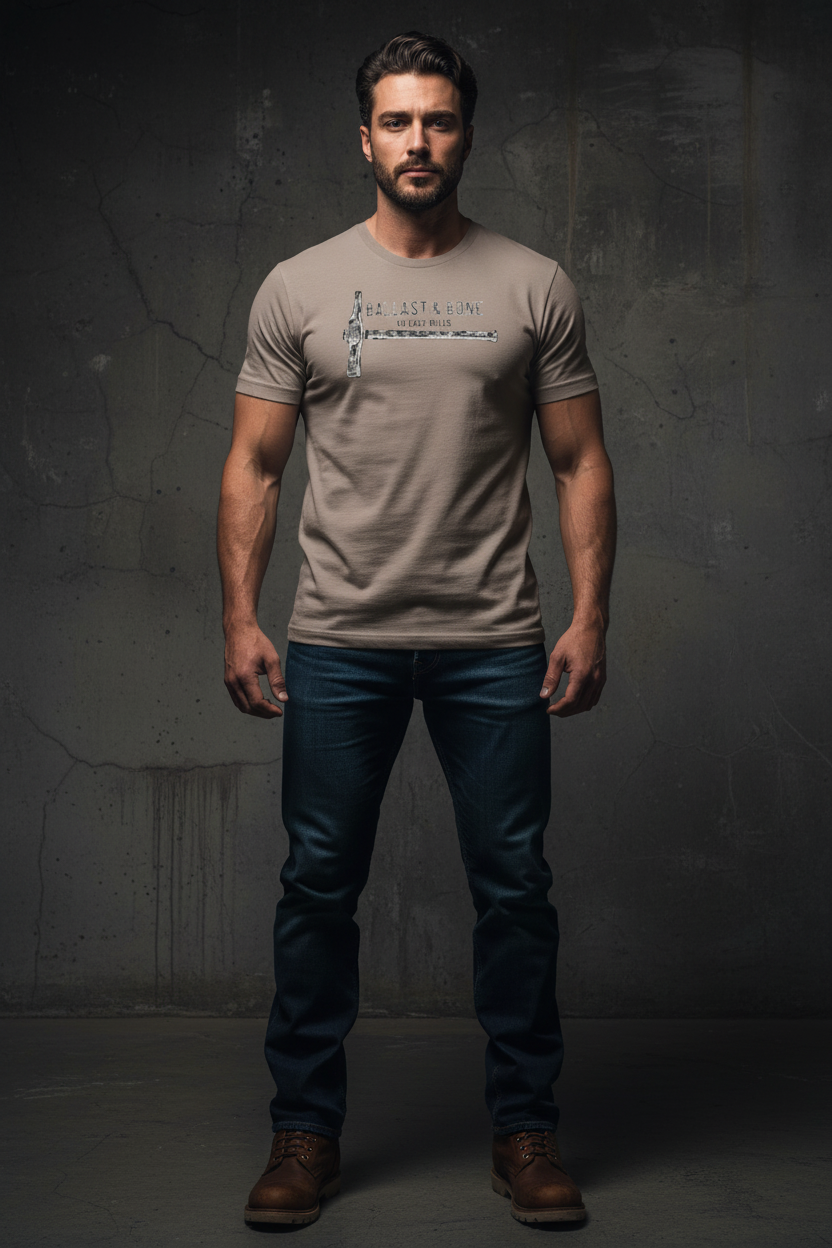 Pebble t-shirt front with hammer design