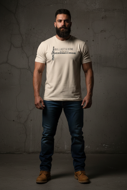 Soft cream t-shirt front with hammer design