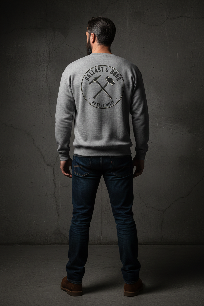 Sport Grey Crewneck Back Mockup