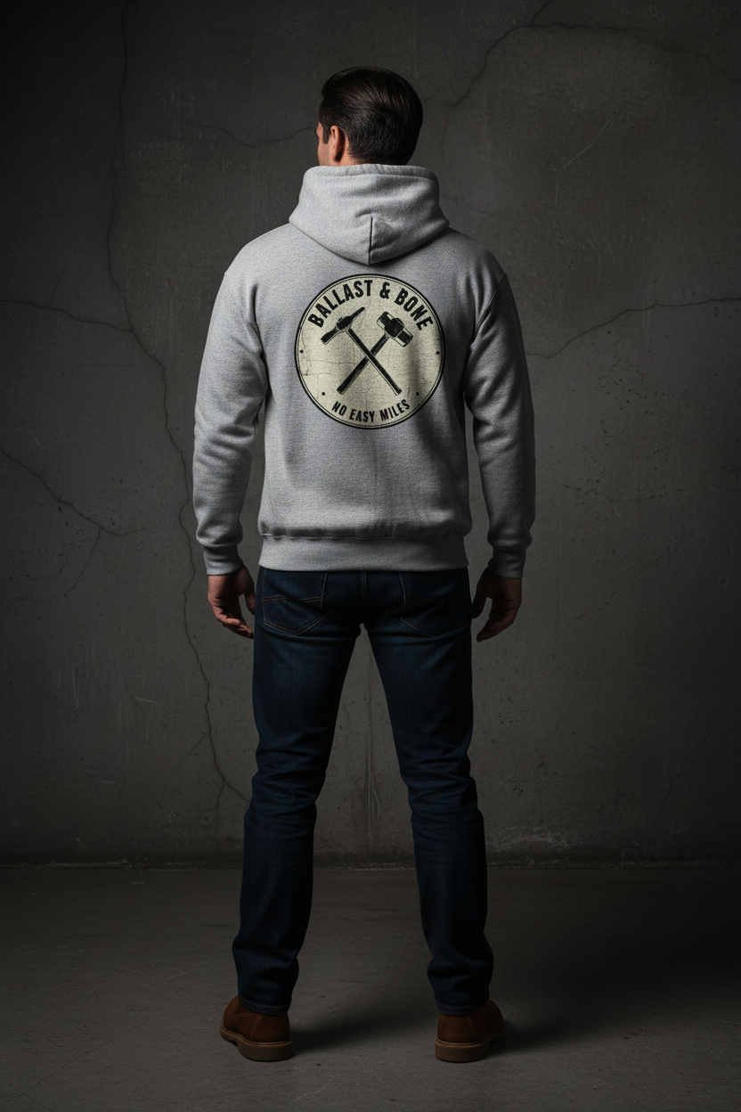Sport Grey Hoodie Back Mockup