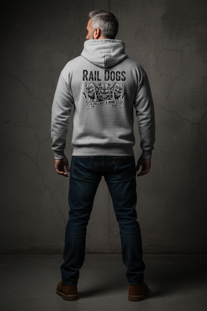 Sport Grey Hoodie Back Mockup