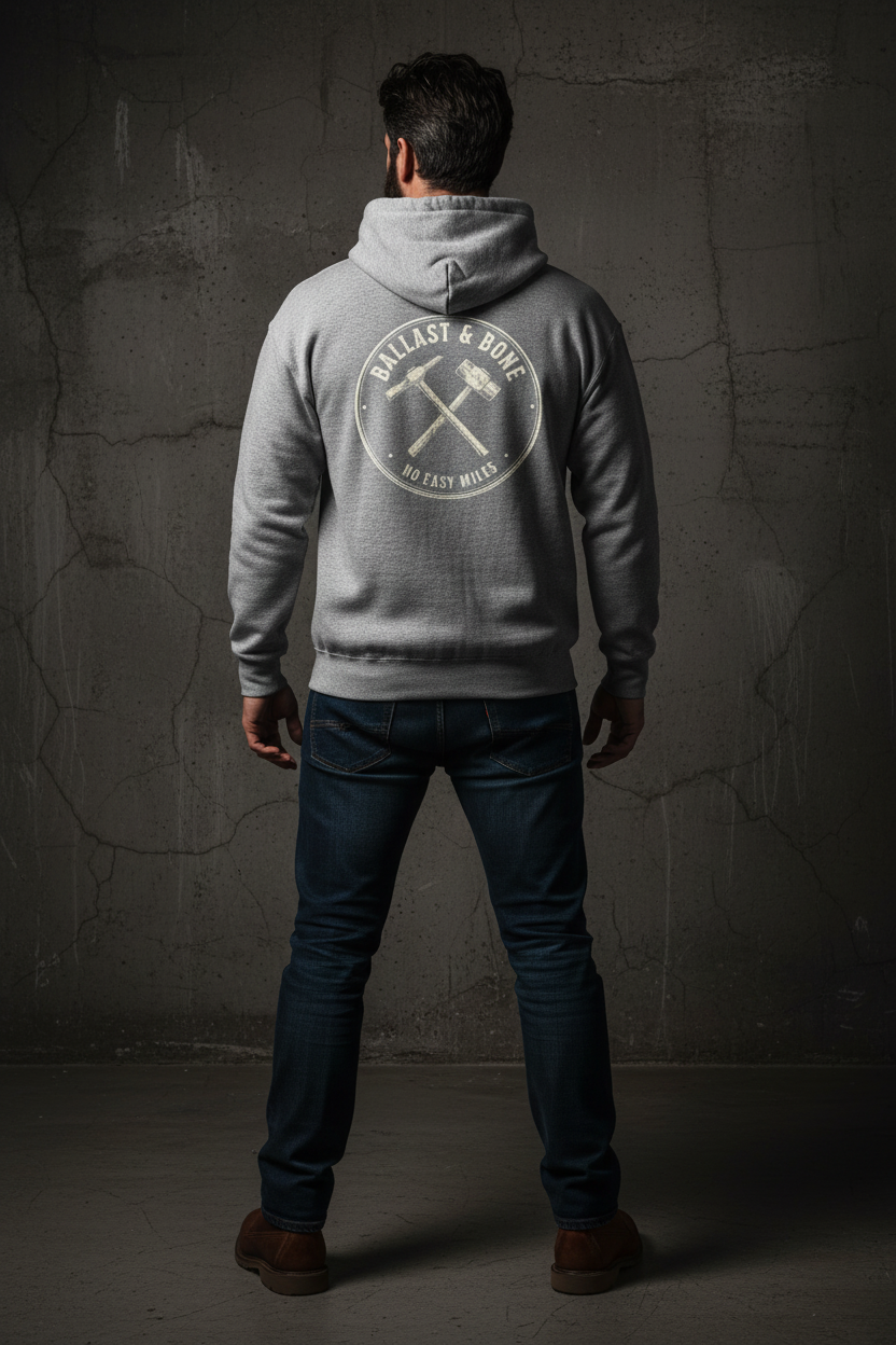Sport Grey Hoodie Back Mockup
