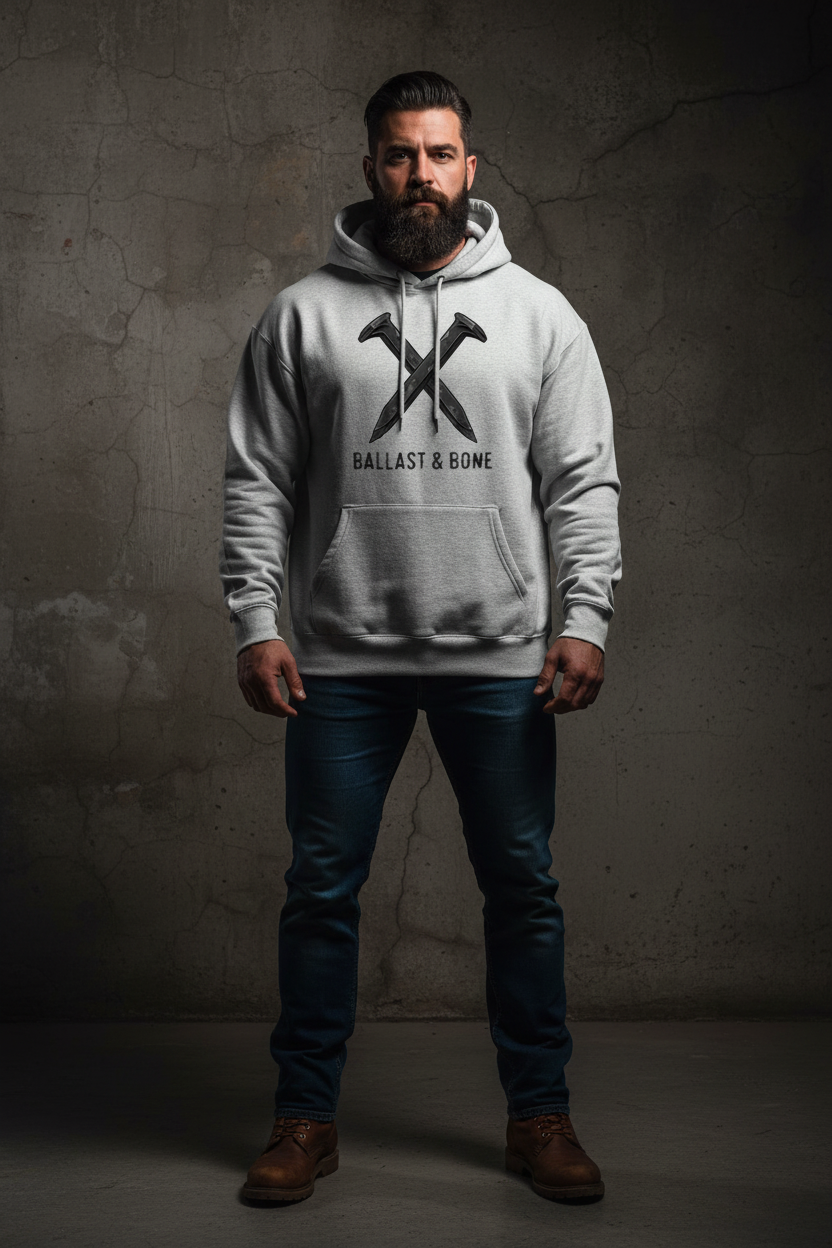 Sport Grey Hoodie Front Mockup