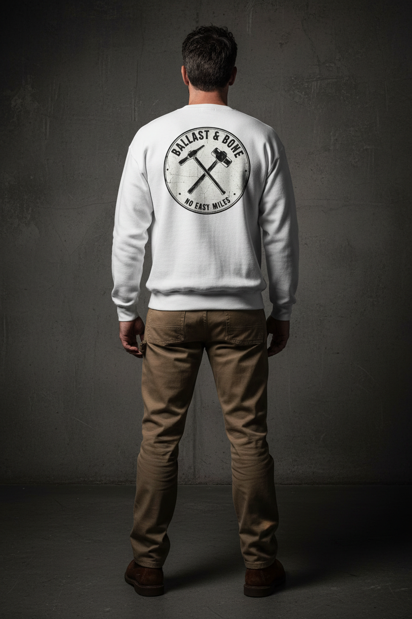 White Crewneck Back Mockup