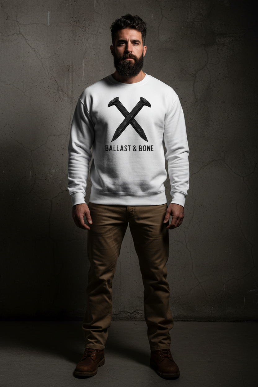White Crewneck Front Mockup