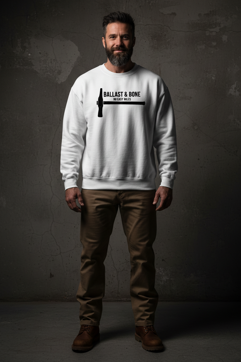 White Crewneck Front Mockup