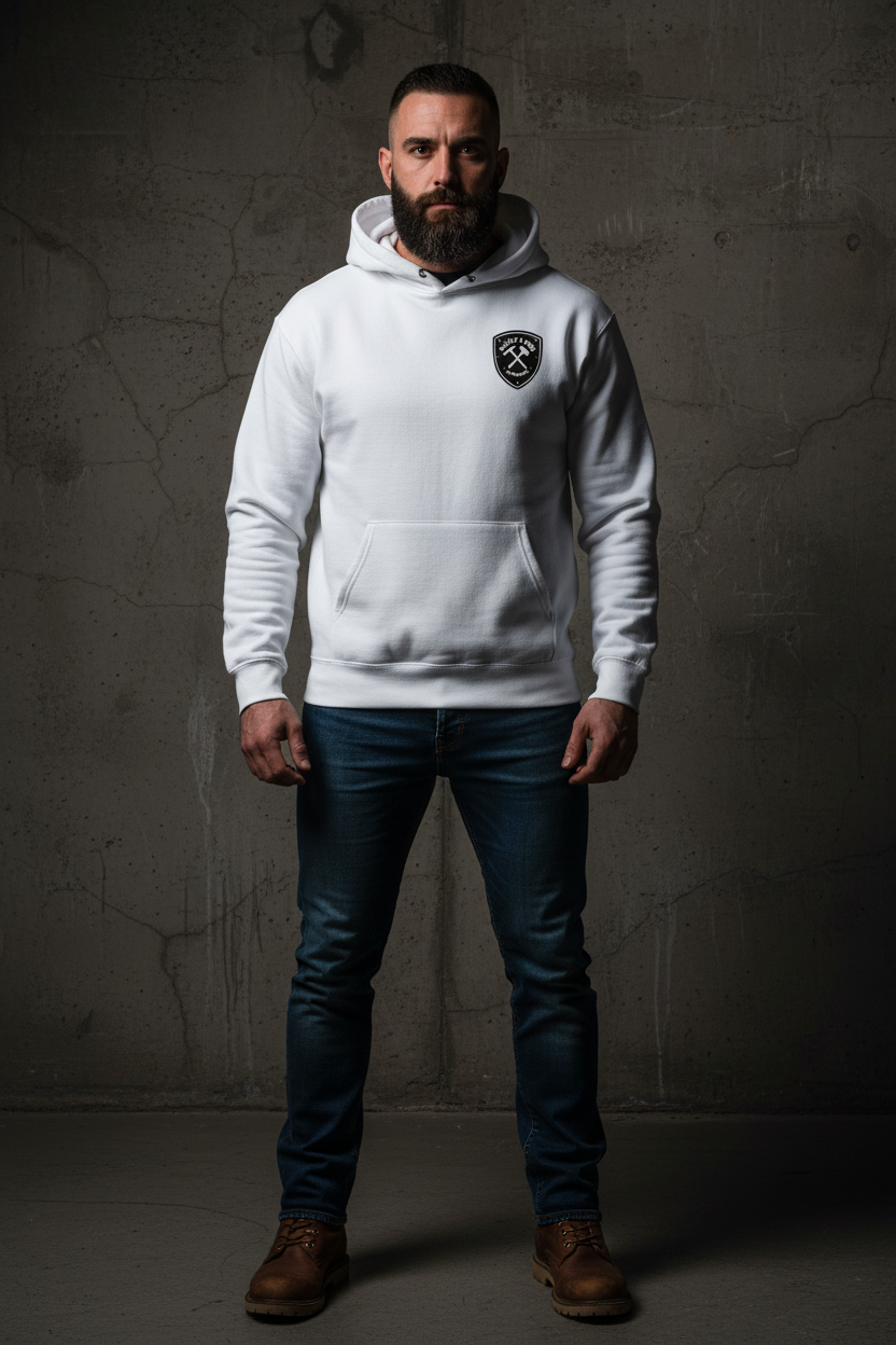 White Hoodie Front Mockup